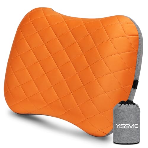 YISSVIC Cuscino Gonfiabile Campeggio con Federa Rimovibile, Cuscino da Viaggio Gonfiabile...