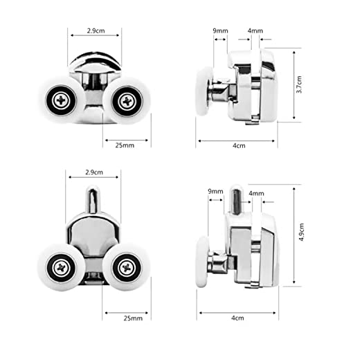Twin Shower Door Rollers Runners Wheels Pulleys Wheel Diameter Top Bottom Bathroom Replacement Parts (25mm-8pcs) - Image 2