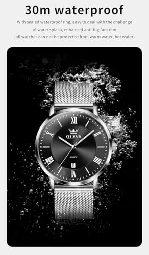 Image of OLEVS Mens Gold Watches Analog Quartz Business Dress Watch Day Date Stainless Steel Classic Luxury Luminous Waterproof Casual Male Wrist Watches