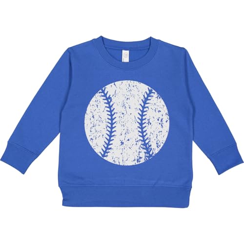 inktastic Distressed Baseball in White Toddler Sweatshirt