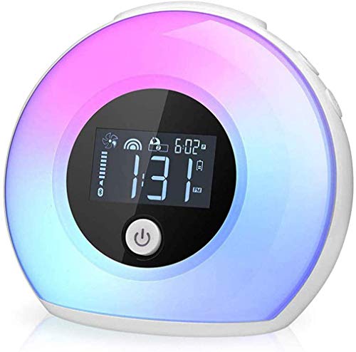 Wake Up Licht Wecker, Nachtlicht für Kinder, LED-Leuchten Digitaluhr, mit Bluetooth-Lautsprecher, einstellbar Licht Uhr