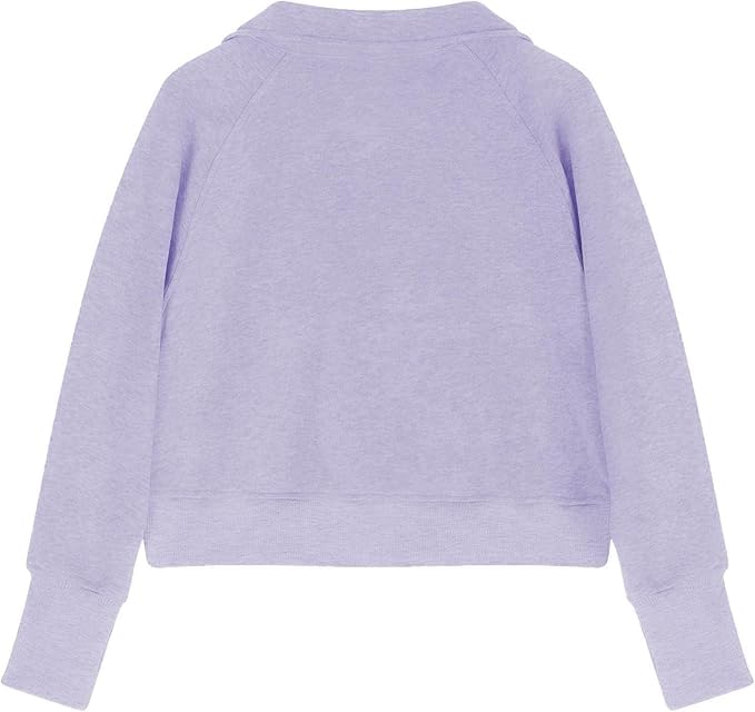Girls Sweatshirt Fashion Oversized Long SLeeve Half Zip Sweatshirts Lightweight Crewneck Casual Cropped Pullover Tops4