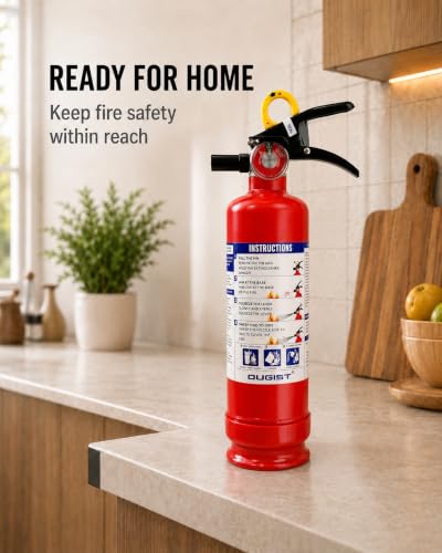 Image of Ougist Fire Extinguisher for Home & Vehicle, 1-A:10-B:C, FF1KG 2.5lb 6 Pack | Dry Chemical Extinguisher Set for Small Home, Car, Garage and Boat Fires with Quick-Release Handle and Compact Storage