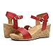 DREAM PAIRS Womens Open Toe Buckle Ankle Strap Platform Wedge Sandal, Red/Pu-8 (Nini-8)