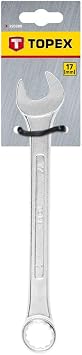 TOPEX Combination Spanner - Open-End Ring Spanner Combination Spanner - Ring Spanner - Chrome Vanadium Steel Silver - Suitable for DIY and Professionals - 32 x 380 mm