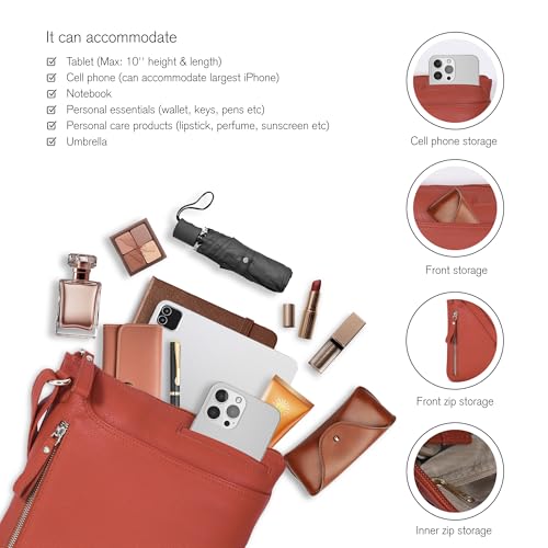 Image of Leather Crossbody Bags for Women - Ladies Sling Handbags - Medium Cross body Purses Handbags - Purses For Women