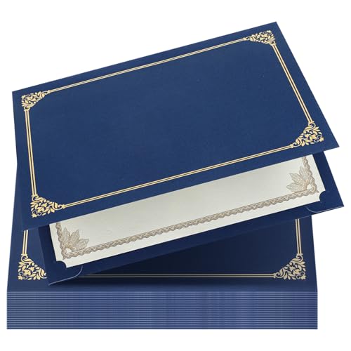 Pochettes pour certificats 8.5x11 pouces ULTECHNOVO en papier bleu marine