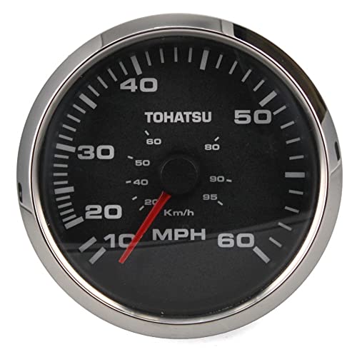 Faria Boat Speedometer Gauge SE9297A | Tohatsu 3 1/4 Inch Silver Black