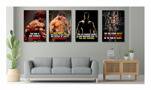 Image of MELDORA STUDIOS Inspirational Gym Posters for Room & Home Decor, Motivational Quotes Wall Art, Fitness, Body Building Posters for Office, Study, Boys Room (set of 8, 12x18 inch)