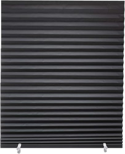 Changshade 6-Pack Pleated Paper Temporary Shades Light Filtering Cut to Size Temporary Paper Blinds for Indoor Windows of Office Bedroom Bathroom Living Room 48 W x 72 H Black