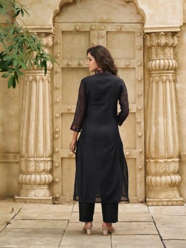 Image of GoSriKi Women Viscose Blend Printed Straight Kurta with Pant and Dupatta | Ladies Kurta Pant Dupatta Set | Women Ethnic Wear Dress | Indian Traditional Clothing for Girl