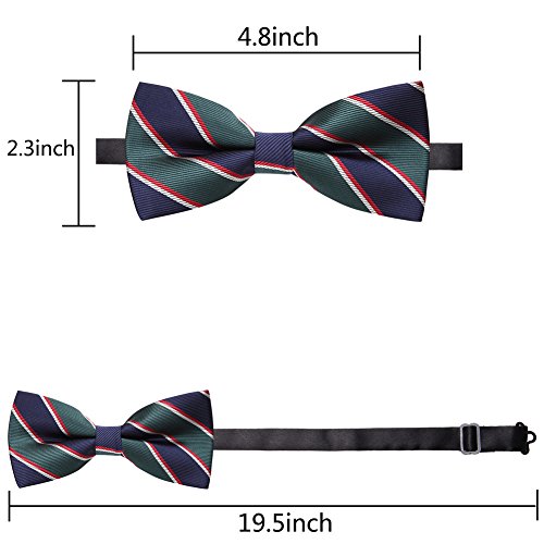 Image of AUSKY 8 PACKS Elegant Adjustable Pre-tied Bow Ties for Men Boys (1&4&5&6&8 Pack for option)
