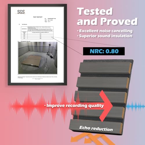 Art3d 2-Pack 108" x 12" Acoustic Wood Panels for Wall, Soundproof Wood Slat Panel for Wall and Ceiling, 3D Fluted Sound Absorbing Paneling for Interior Wall Decor, Living Room, Bedroom - Smoky Oak