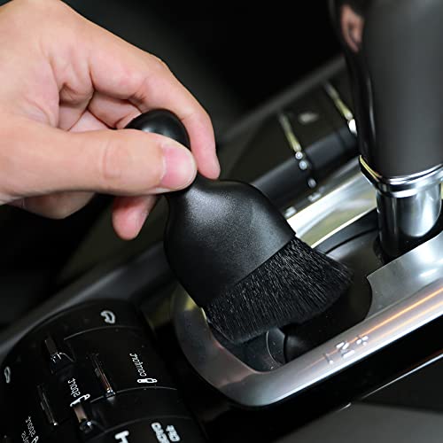 Image of AOCISKA Car Interior Detailing Brush,Soft Bristle Cleaning Brush Car Detailing Brush Dusting Brush,Car Interior Cleaning Tool,Auto Detail Brush Car Dash Duster Brush (Black with Cap)