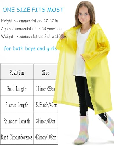 2 Pack Waterproof Raincoats for Kids Reusable,EVA Rain Ponchos Emergency Rain Jacket for Children, Boys and Girls3