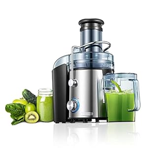 Juicer Machines, FOHERE 1000W Juicer Whole Fruit and Vegetables, Quick Juicing Easy to Clean, 75MM Large Feed Chute…