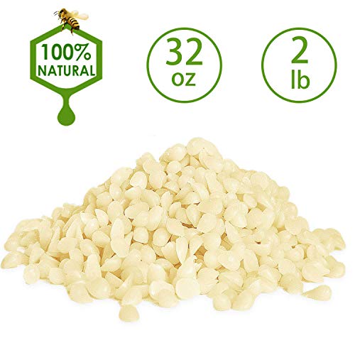 XYUT White Beeswax Pellets 2LB/ 32 oz 100% Pure and Natural Triple Filtered