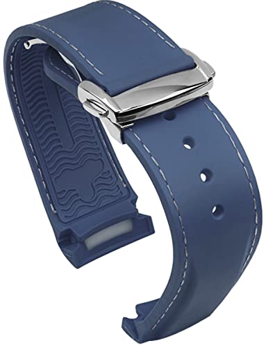 BBZ 20mm 22mm Correa de Reloj de Goma con Extremo Curvo Compatible con Omega Seamaster 150/300/600 Speedmaster Planet Ocean Sports Silicone Strap Bracelet BBZ 20mm 22mm Correa de Reloj de Goma con Extremo Curvo Compatible con Omega Seamaster 150/300/600 Speedmaster Planet Ocean Sports Silicone Strap Bracelet