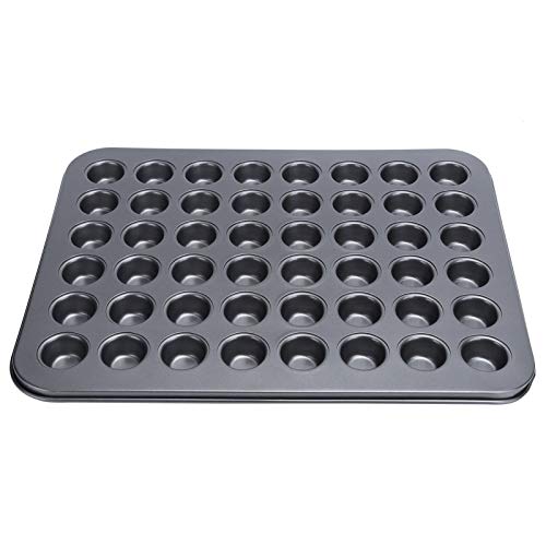 Pissente Bandeja para Muffins de 48 Cavidades Antiadherente - Molde Mini Magdalenas de Acero al Carbono para Horno