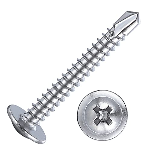 Wensilon 10005 (200Pcs)#8×1"For Sheet Metal Self-Tapping Screws 410 Stainless Steel Truss Head High-Strength Quick Tapping Screws thumb #7