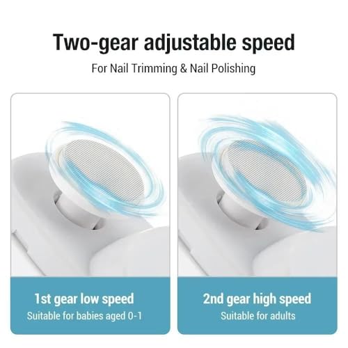 Image of KIMEE Electric Nail Clipper Automatic Nail Trimmer with LED Light, 2 Speed Rechargeable Nail File, 2-in-1 Safe Nail Cutter for Kids, Elderly, Adults & Caregivers Portable Manicure Tool