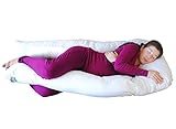 100% Algodon SAMAY Almohada de Maternidad para Embarazadas con Forma de U para Cuerpo Completo - U Pillow Blanco