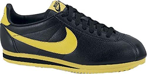 nike cortez yellow and black