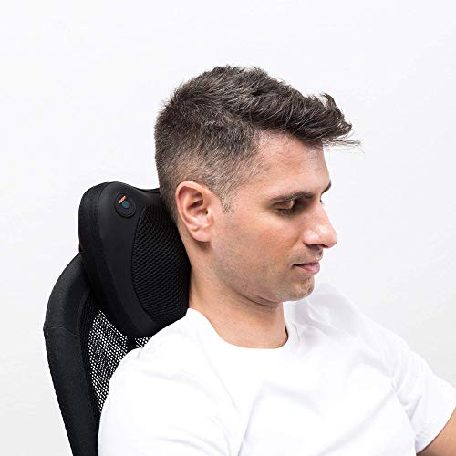 TENZO® Massagekissen für Schultern, Rücken (2022) - Multidirektionale Shiatsu-Massage - Thermotherapie - Elektrisches Rückenmassagekissen Linderung von Muskelschmerzen zu Hause, im Büro oder im Auto - Image 4
