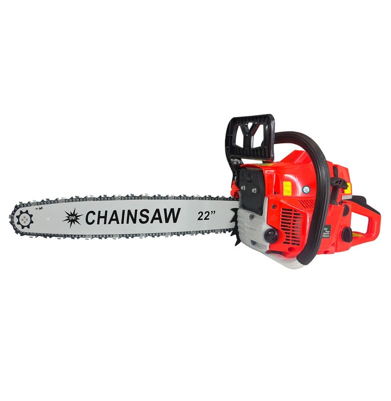 Rico Italy Professional Chain Saw With 22-Inch Guidebar 58CC 2 Stroke Petrol Engine | Ideal Use For Woodcutter For Chopping, Cutting Wood, Pruning & Harvesting Firewood-image-4