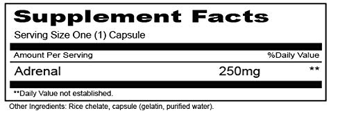 Priority One Vitamins Adrenal 250mg 180 Capsules Adrenal Support