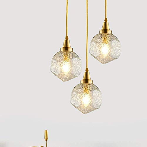 Lampe suspendue chambre moderne en verre avec douille E14 - 4