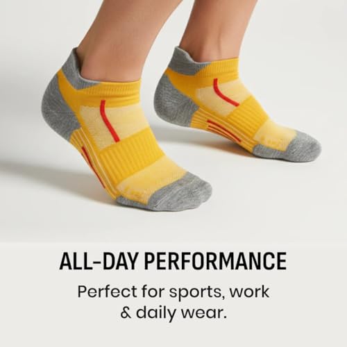 Image of Sockscarving Feel The Comfort Ankle Socks For Men Cotton, Gym Socks For Men WorkOut Breathable Low Cut Sports Socks With Heel Tab, Moisture Wicking, Pull On & Stretchable Free Size