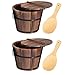 Toyvian 2 Sztuk Wiadro Ryżowe Drewno Z Łyżką Kucharską Kucharską Parowiec Japoński Sushi Ryż Wiadro Drewniane Sushi OKE Ryż Mieszanie Wanna Kuchnia Sushi Rice Bowl Do Kuchnia Domu Sashimi