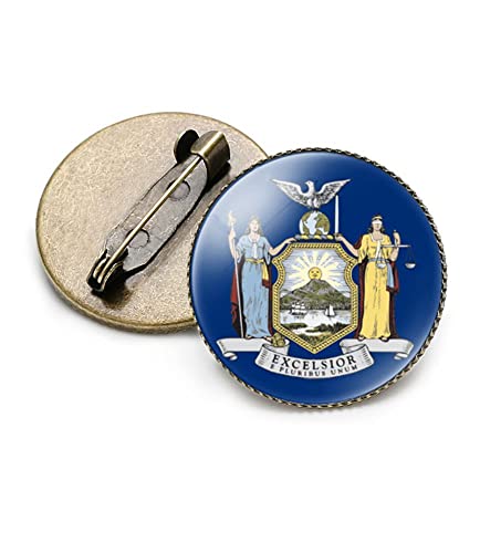 Image of vmcoatdu Round 1 Inch South Carolina Flag Pin Brooch Metal and Inlay Glass Revivalism Style Souvenir Badge Brooch for Hat Clothes Backpack