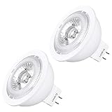 Luxrite MR16 LED Bulb GU5.3, 50W Equivalent, 12V, 2700K Warm White Dimmable, 500 Lumens, 7W LED Spotlight Bulb, 40 Degree, Energy Star & Damp Rated - Home, Landscape, and Track Lighting (2 Pack)