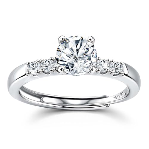 MILACOLATO Anillo Mujer Plata 925 Compromiso Ajustables Alianzas Boda Pareja Anillas