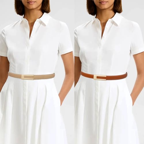 Women Skinny Leather Belt Thin Waist Belts for Dresses Jeans Pants2