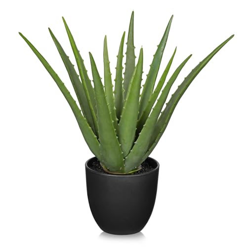 GnFlus Fake Succulent Aloe Vera Plants 13 Inch Large Artificial