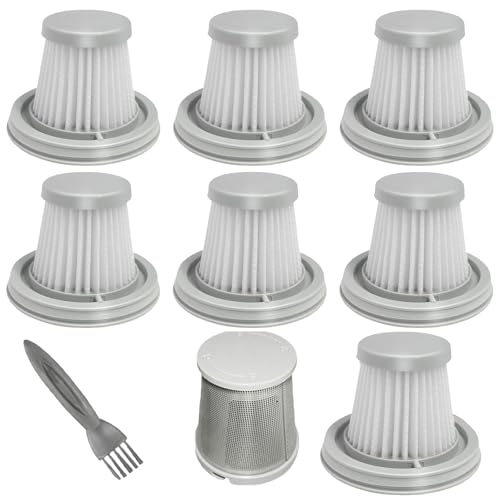 Odashen Vacuum Filter Replacement for Fanttik Slim V8 Mate, V8 Apex, Slim V10 Mate Vacuum Cleaner, 1Stainless Steel Pre-filter, 7 Washable Hepa Filters, 1 Cleaning Brush