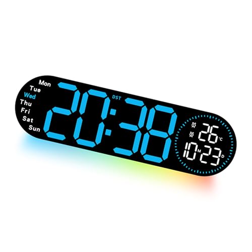 MLWSKERTY Reloj Alarma Digital con Pantalla LED Despertador Digital Brillo Y Volúmenes Ajustables para Gestión del Precisa