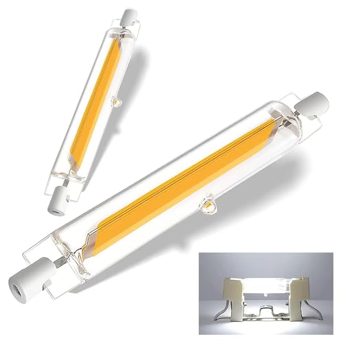 Dvnoua Ampoules R7S LED 78mm Dimmable, LED R7S 10W Équivalent à Lampe Halogène 100W, Blanc Froid 6000K 1000LM, Éclairage à Faisceau 360°, Sans Scintillement, lot de 2