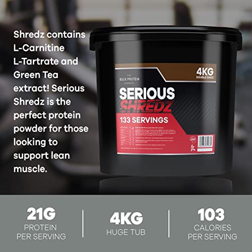 Serious Shredz 4kg – Diet Whey Protein Powder – Contains L-Carnitine L-Tartrate and Green Tea Extract – Supports Lean Muscle Growth, 133 Servings – The Bulk Protein Company (Double Chocolate) - Image 5