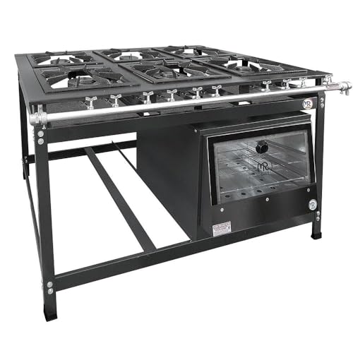 Fogão Industrial 6 Bocas 3 Duplas Baixa Pressão com Forno P8 Luxo, MR Fogões