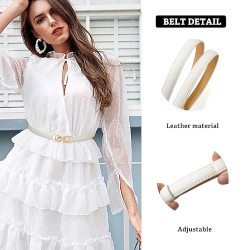 Women's Skinny Genuine Leather Belts Thin Waist Belt for Dresses & Formal Wear3
