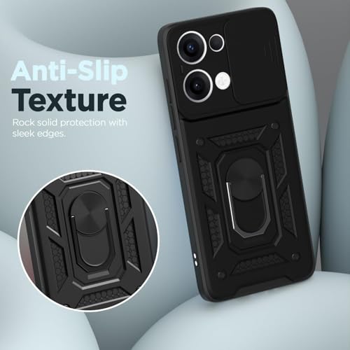 Image of AIBEX Back Cover for Oppo K13 5G | D10 Tough Armor Case | Sliding Camera Shield | 360 Protection | Kickstand Ring Holder | Military-Grade Shockproof Bumper Case