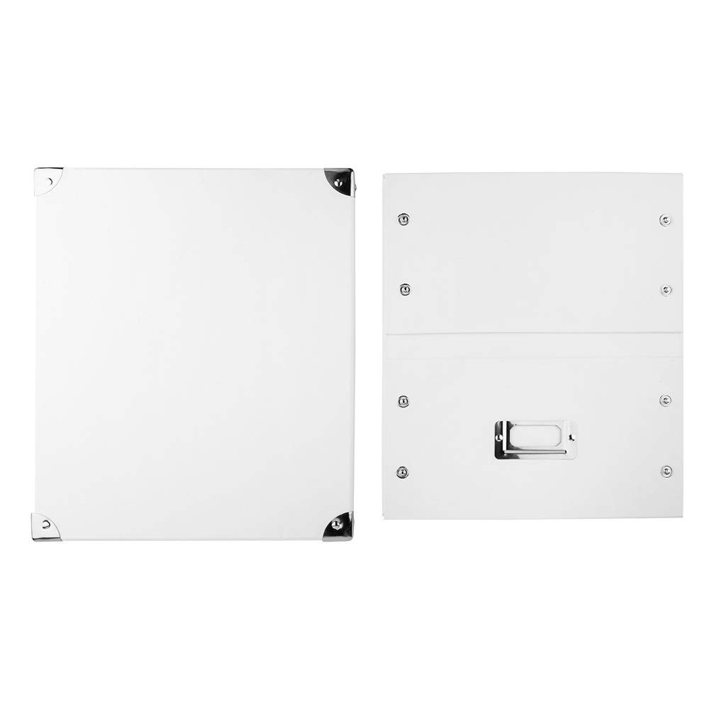 ideen mit herz 3 Boîtes de rangement pliables | avec couvercle | en carton et métal | blanc | 31 x 26 x 14 cm (Lot de 2)