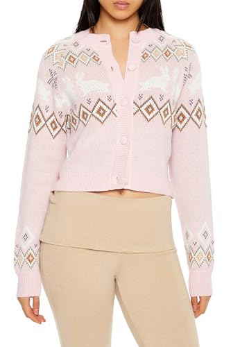 Forever 21 Women's Fair Isle Bunny Cardigan Sweater3