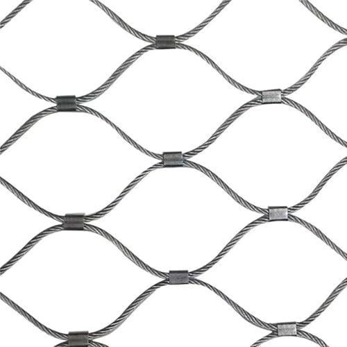 TOOSOAR Malla Metalica200cm de Alto,Cerca de Malla de Metal de Acero Inoxidable de Malla de 10 cm, para La Protección Contra Caídas de Alto Nivel de Malla Patio Pintoresco Lugar