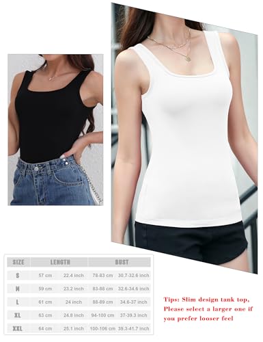 BQTQ 5 Pack Womens Square Neck Tank Tops Sleeveless Ladies Tank Top Undershirts3