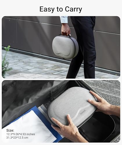 Syntech Hard Carrying Case for Apple Vision Pro and Accessories, VR Gaming Headset Case with Lens Cover, Multi-layer Protection Case, Suitable for Travel and Home Storage, Gray